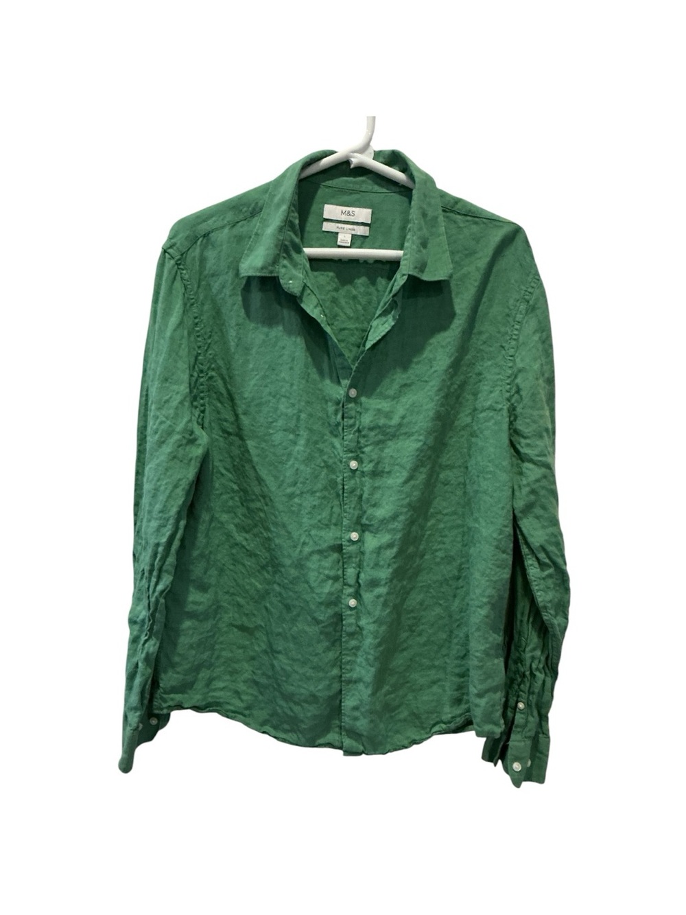 M&S Marks & Spencer Men’s 100% Pure Linen Collar Shirt